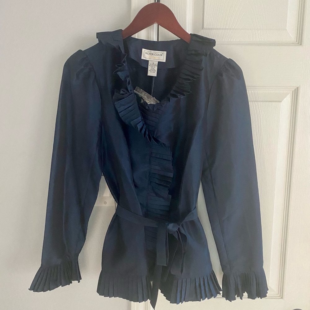 Stunning VICTOR COSTA Occasion Blue Top S